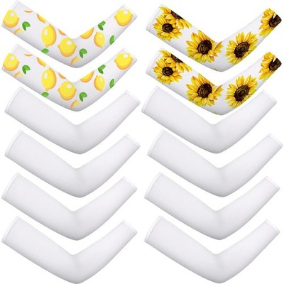 Geyoga 6 Pairs Sublimation Arm Sleeves, UV Sun Protection Blank Cooling Arm S...