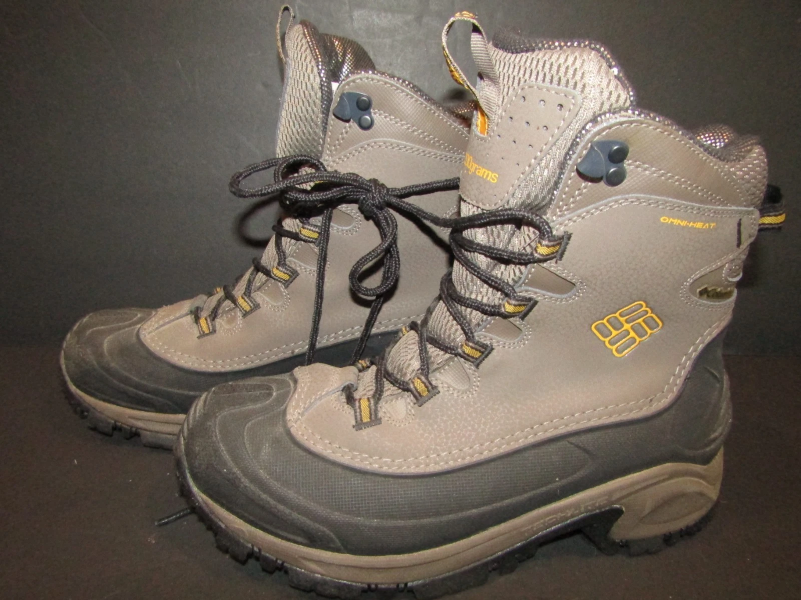 COLUMBIA Size 8 Artic Trip OMNI-HEAT YM5383 Gray 200G Waterproof LACE UP Boots