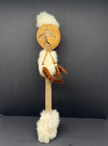 Vintage Native American Indian Hopi Ceremonial Dance Gourd Rattle decorative 17"