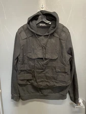 Rebel Minds Riot Tactical Black Hoodie Sweatshirt Size Large