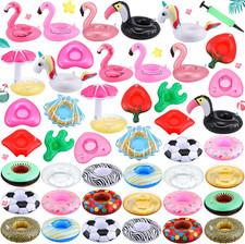 Sawysine 42 Pack Inflatable Drink Holders for Pool Swimming Pool Drink Floats Fl