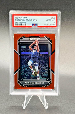 ANTHONY EDWARDS 2022-23 Panini Prizm #56 Red Prizm 062/299 PSA 10 Gem Mint