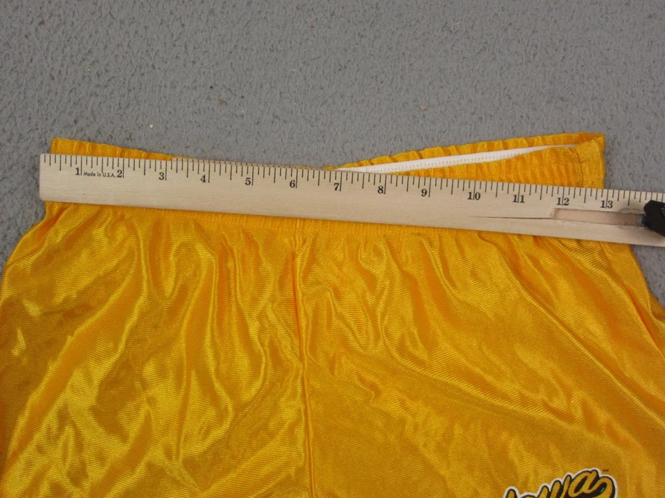 Vintage Iowa Hawkeyes Shorts Womens Medium Yellow Gold Made in USA 80s 90s - Image 4 of 4