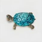 Gorgeous Vintage Signed CINER Gold Rhinestones Turtle Brooch Pin Costume Jewelry