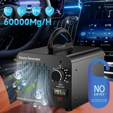 60000 mg/h Ozone Generator, Home Car Air Purifier with Temp & Humidity Display