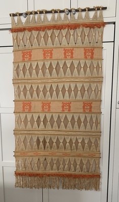 Vintage Large Handwoven Tribal Textile Wall Hanging Macrame Art 72x36 
