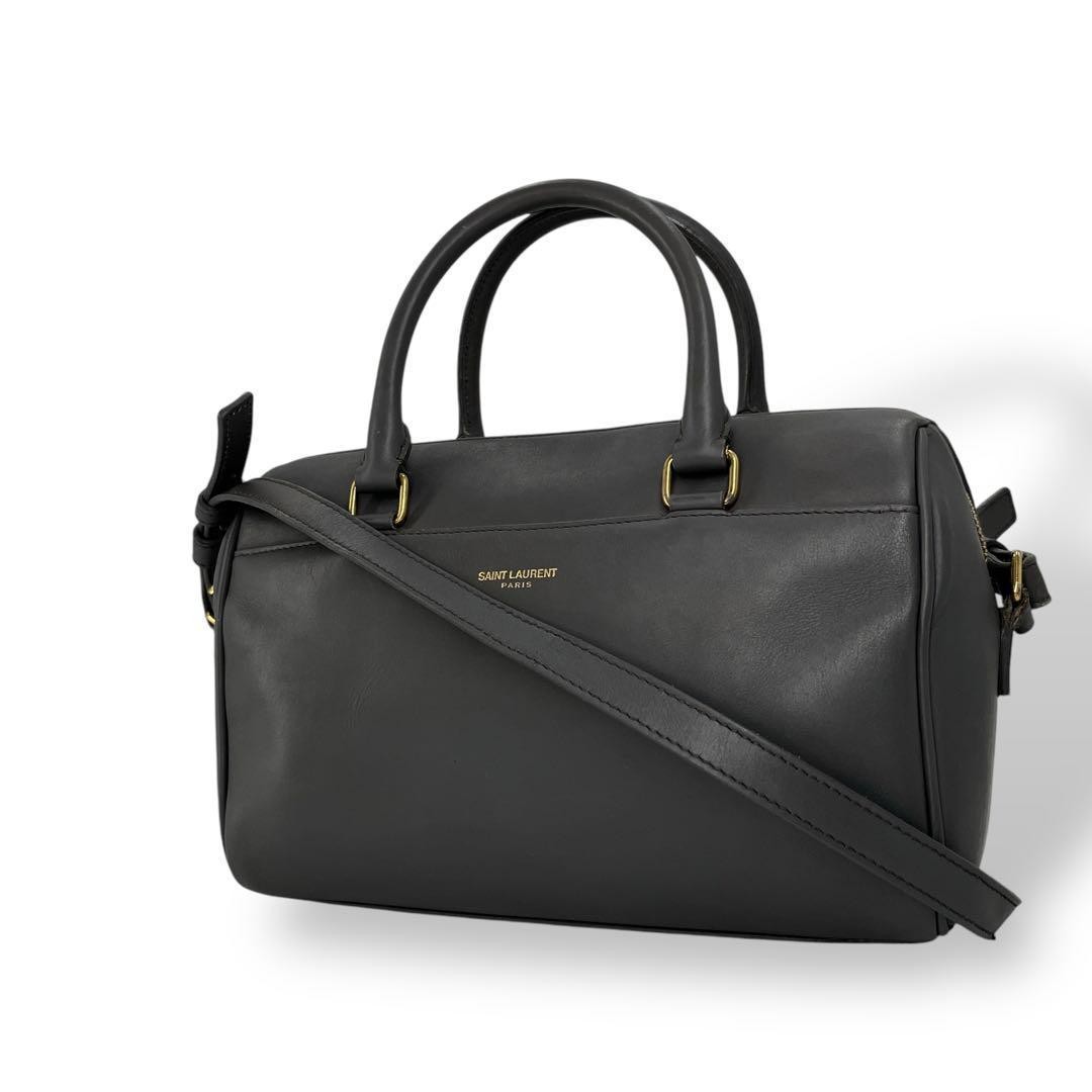 Saint Laurent Two-Way Leather Baby Duffle Shoulder Bag Pre-Owned