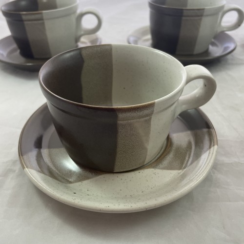 Mikasa Studio Kiln Ben Seibel set di 5 tazze e piattini arte del vasaio - Foto 2 di 5