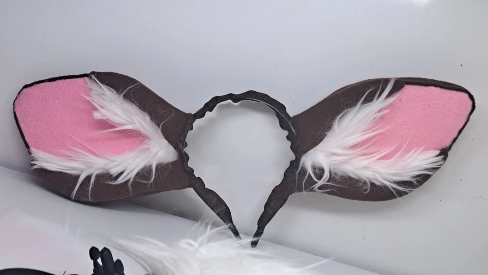 Conjunto de Disfraz de Animal de Conejo de Pascua Orejas de Conejo Marrón Adulto Foto 4 de 4