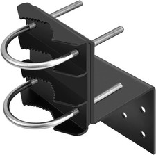 Outdoor Antenna Mount Bracket - Heavy Duty Steel Mast Mount, Black