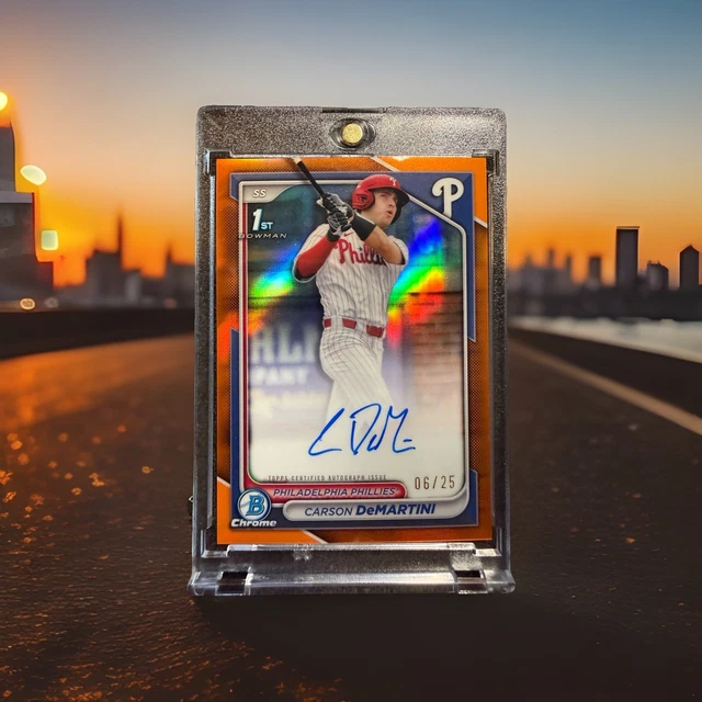 2024 Bowman Draft Carson DeMartini Chrome Auto Orange Refractor 1st #/25