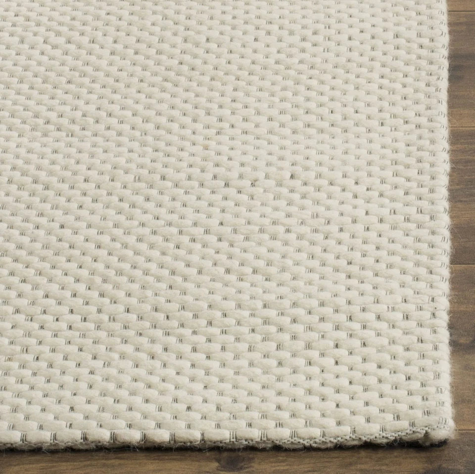 Natura Collection Area Rug - 6' Square, Ivory, Handmade Solid Wool, Ideal for... - Image 3 of 4