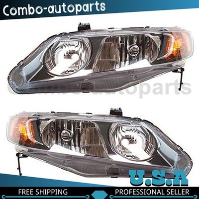 TYC Left Right Headlight Assembly fits Honda Civic 2006-2008