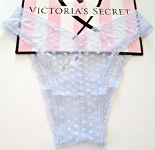 VICTORIA'S SECRET PINK Wink Brazilian Panty XL Blue NWT Mesh VS Dot FREE SHIP 4 