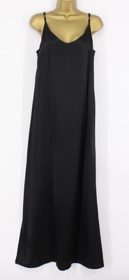 ENVELOPE 1976 NICO WOMENS SLIP DRESS SPAGHETTI STRAP MIDI UK 8 BLACK RRP £335 AD