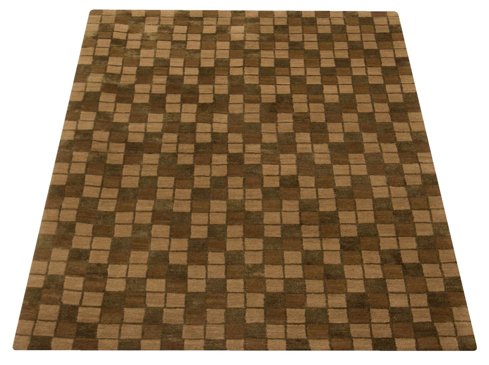 Traditional Olive 3'11" x 6'0" Hand-knotted Oriental Carpet Wool/Silk Area Rug - Image 3 of 4