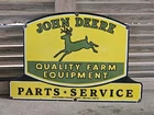 VINTAGE JOHN DEERE TRACTOR PORCELAIN SIGN QUALITY FARM EQUIPMENT  36"×24".