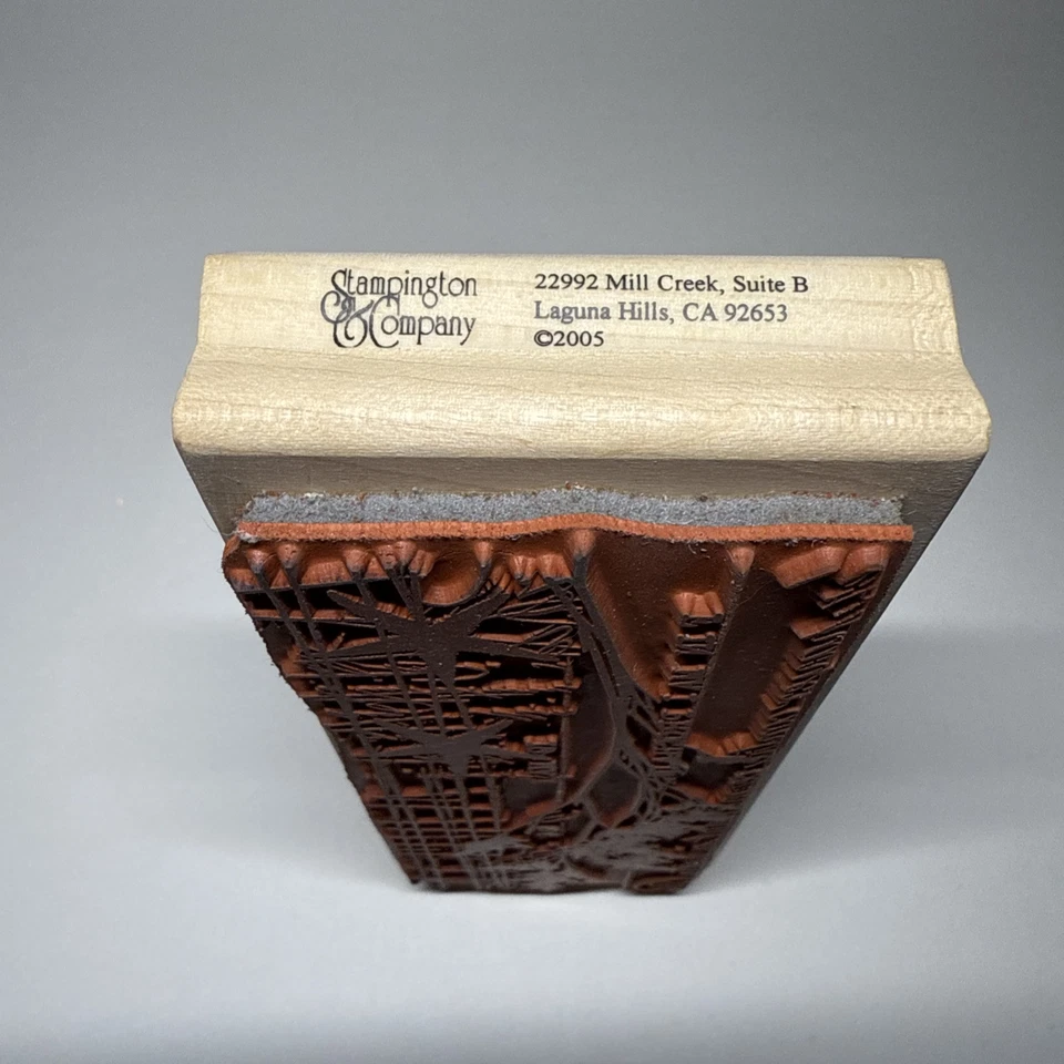 Stampington Elegante acantilado floral madera sello de goma Christine Adolph 6”x2,5” Foto 4 de 4