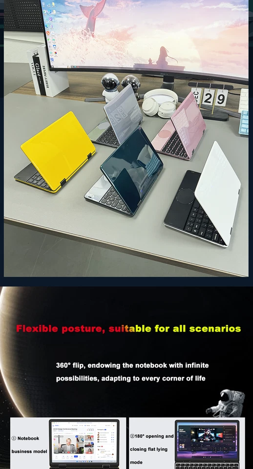 11" YOGA 360° Flip Laptop 10 Punkte Touch 16G RAM 512GB ROM Notebook Win11pro - Bild 4 von 4