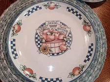 2 International Tableworks Appletime 1995 Dinner Plates 11" Stoneware