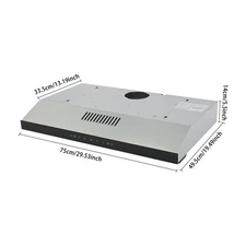 30in Under Cabinet Range Hood 900CFM 3-Speed Touch Control+Gesture Sensing w/LED