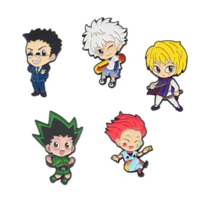HUNTER×HUNTER ピン NEW] 5pc Set Hunter x Hunter Enamel Pin — Gon, Killua, Leorio