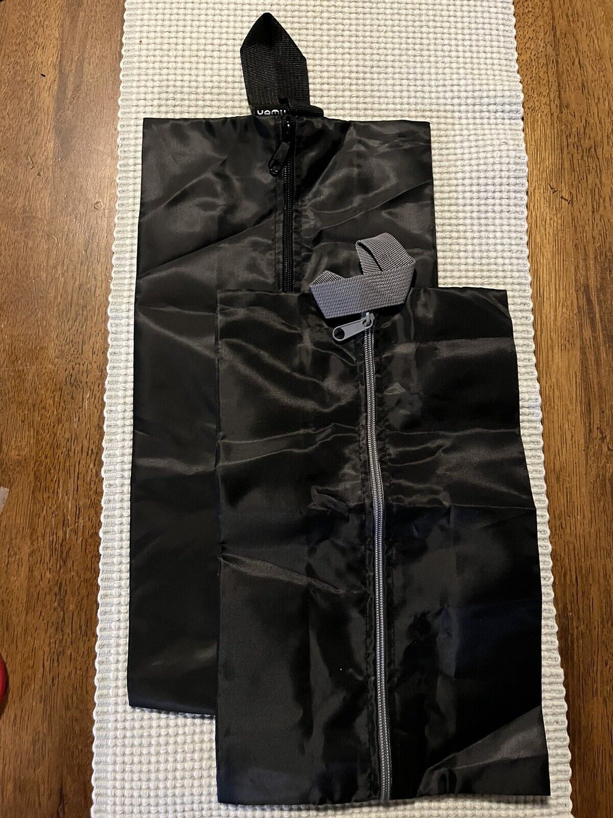 YAMIU Travel Shoe Bags Set of 2 Waterproof Nylon with Zipper for Men Women Black