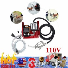 Electric Fuel Transfer Pump Self-priming Oil Diesel Pump 110V  Hoses  Nozzle