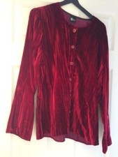 Vintage C&a Sixth Sense Jacket Top Size 12 Dark Red By Recorded Post
