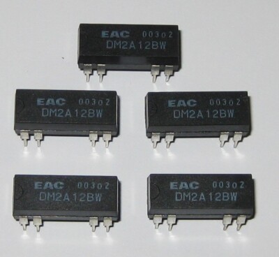 5 X Aleph 12V Coil 0.5 Amp Relay Rated at 100 VDC - Mini 12 V PC Mount DIP Relay