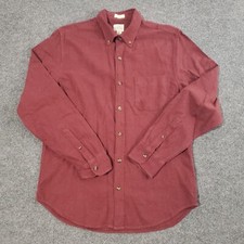 j crew brushed flannel shirt mens medium slim burgundy