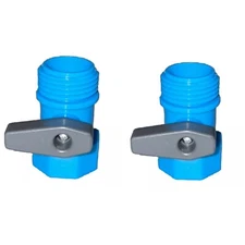 2 Pack Garden Hose Shut Off Valve Water Pipe Faucet Connector Plastic
