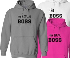The Boss Real Boss Matching Unisex Pullover Hoodie Sweater Dad Son Mum Daughter