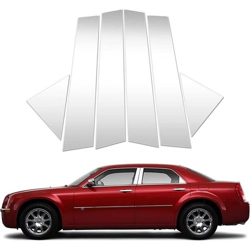 6PCS For Chrysler 300/300C 2005-2010 Window Pillar Posts Door Trim Cover Silvery - Picture 16 of 24