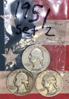 90% Silver 1951 WASHINGTON QUARTERS 3 Coin Set P D & S Ships Free Lot #2