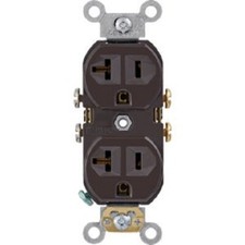 10-Leviton 20A Brown Commercial Grade 5-20R Combo Side Back Wire Duplex Outlet