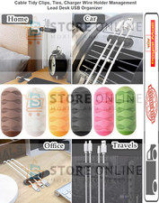 Cable Holder USB Organizer Management Clips Ties Charger Wire Tidy Lead Desk
