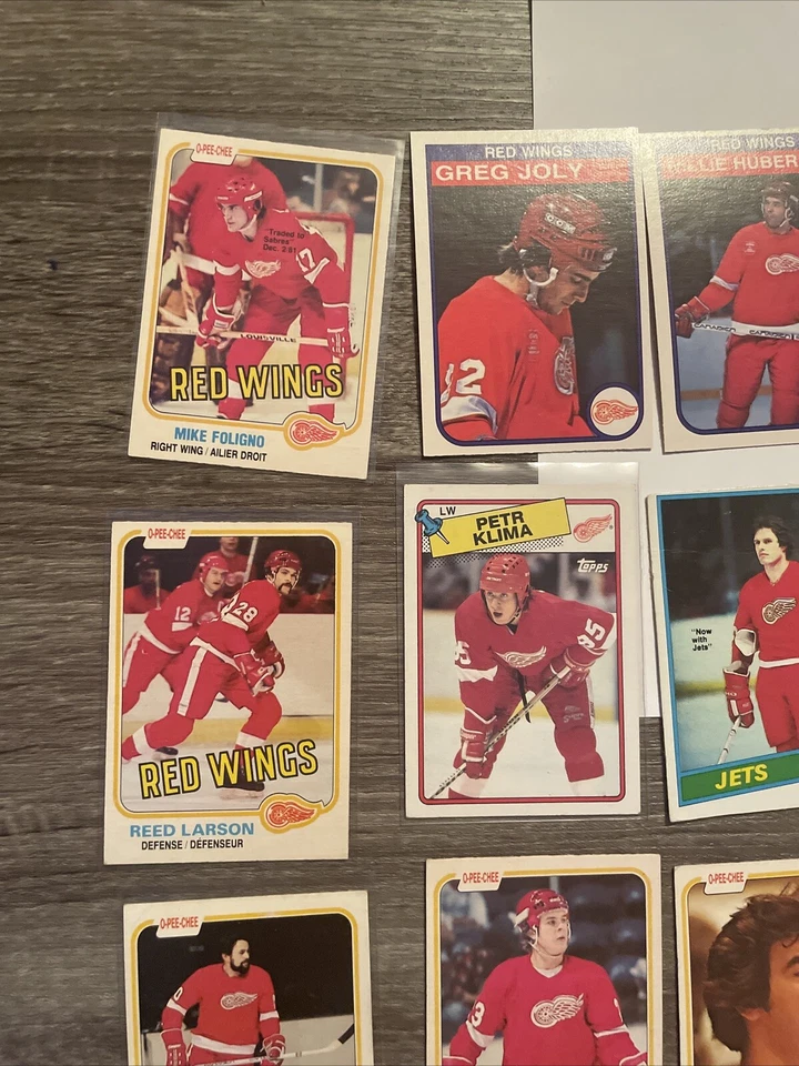 1980’s OPC Topps Team LOT of 28 Detroit RED WINGS o-pee-chee, see phot - Image 2 of 4