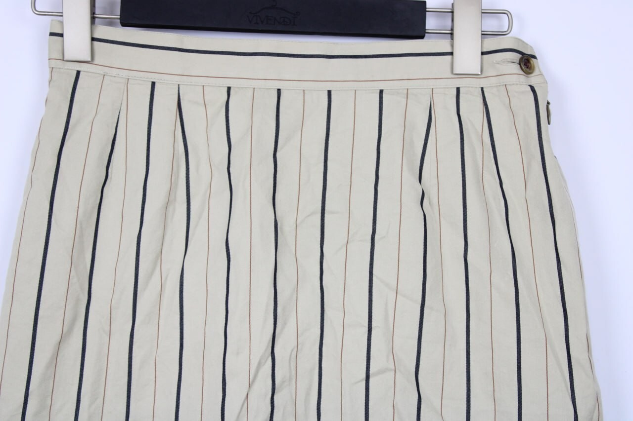 Gonna a matita dritta a righe beige variante YVES SAINT LAURENT taglia 8 F40 W29