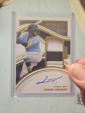 Junior Caminero 🔥2023 Panini Immaculate 🔥Prospect Auto Patch #60/99 #50 Rays