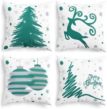 4 Pack Winter Throw Pillow Covers Christmas Decorations for Bedroom 18 x18 X-Mas