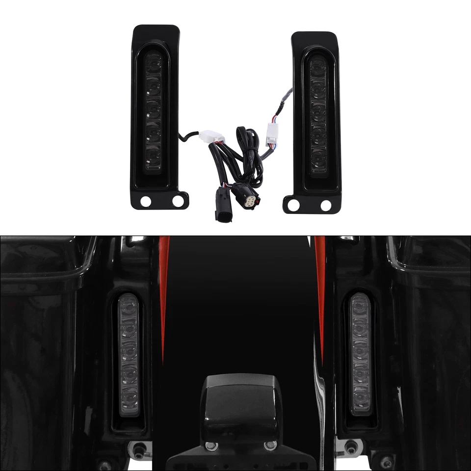 Luces de llenado LED para alforja señales de giro de freno aptas para Harley Touring 14-24 Foto 3 de 4