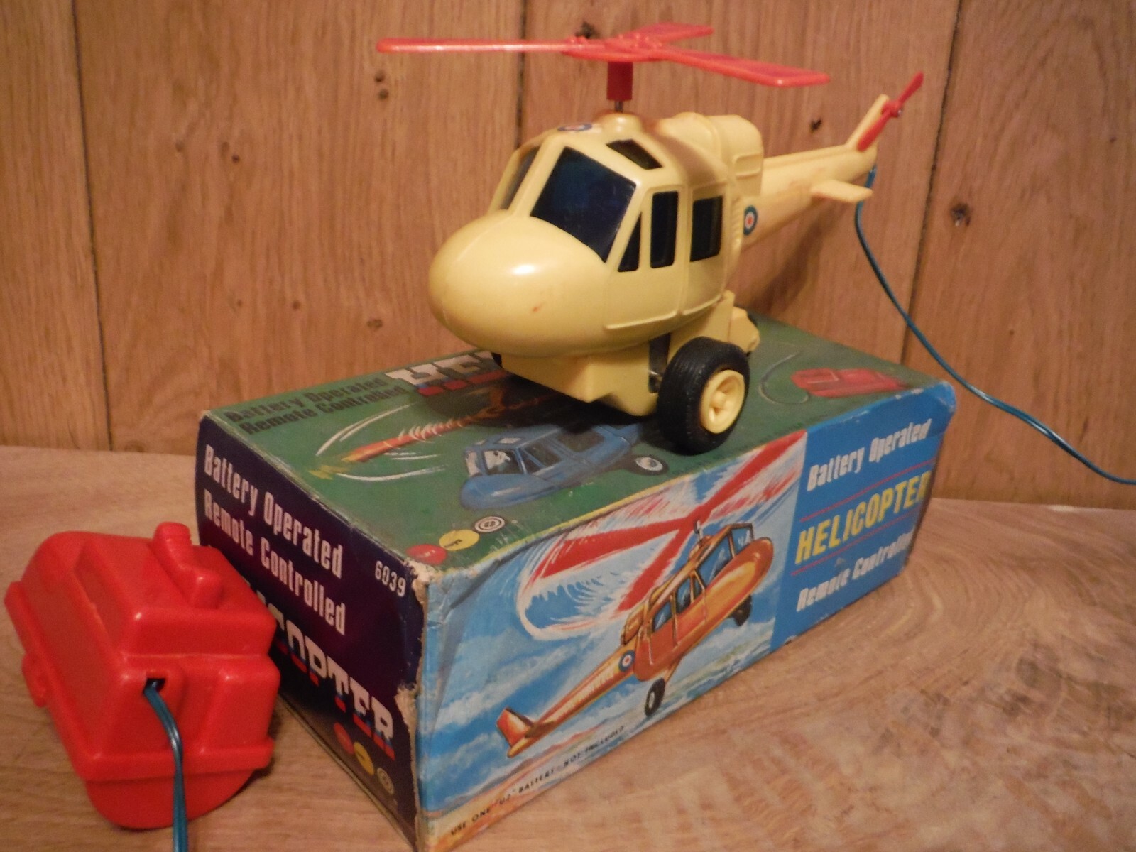 Marx Toys Hong Kong plastic remote controlled Helicopter boxed (G020