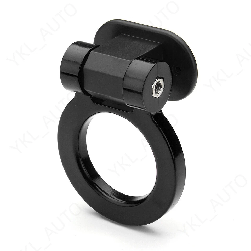 Universal Ring Decorative Car Tow Hook Track Racing Style Auto Accessories Black - Image 3 of 4