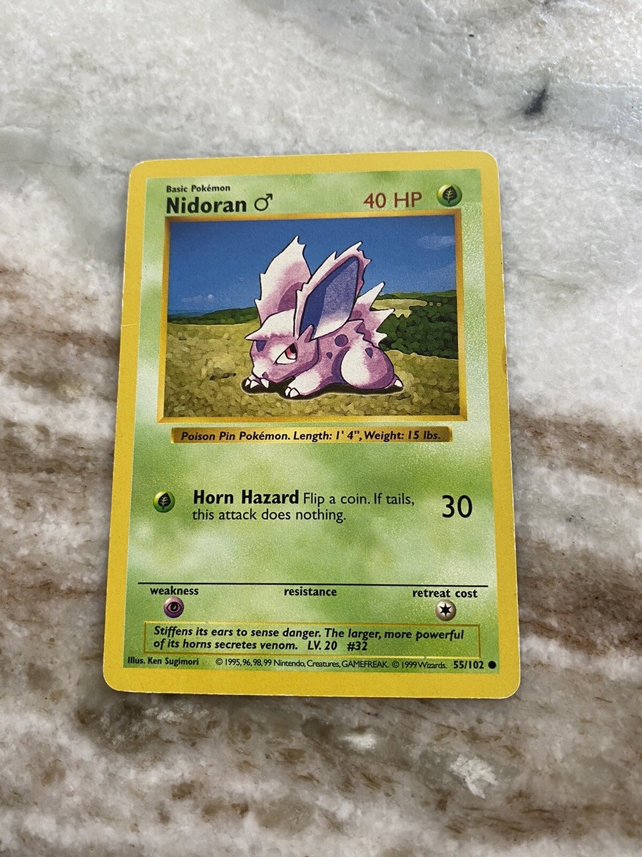 Nidoran 55/102 Shadowless Common Base Set Pokemon Card | eBay Nidoran 55/102 Shadowless Common Base Set Pokemon Card | eBay