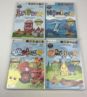 Preschool Prep Series 4 DVD Set  Meet The Letters, Shapes, Colors, Numbers NEW