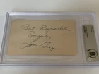 Lou Groza Cleveland Browns Signed Autograph Index Card BAS Beckett