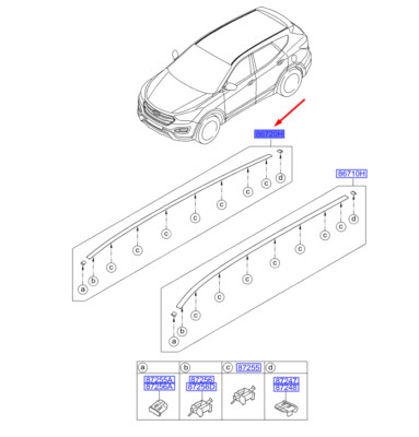 Hyundai Santa Fe MK3 DM Dachleiste rechts 872402W000 Original