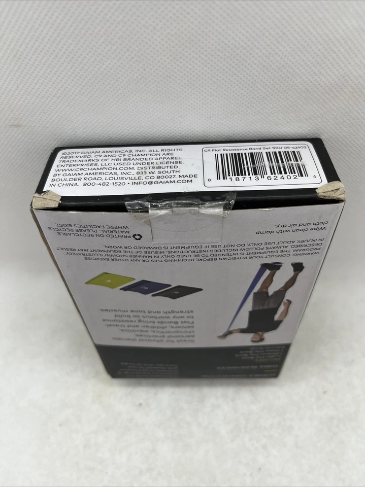 Champion 3 Bandas Planas de Resistencia para Ejercicio Nuevas en Caja ENVÍO GRATUITO Foto 3 de 3