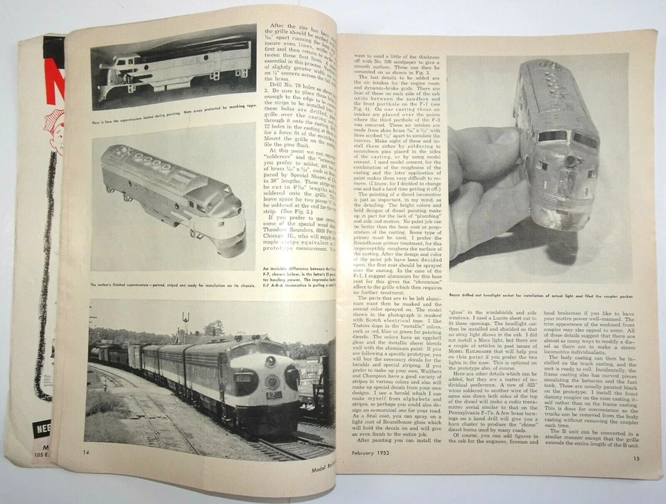 Model Railroader Magazine Railroad Models Landscaping Convert F3 to F7 Feb 1953 - Image 4 of 4